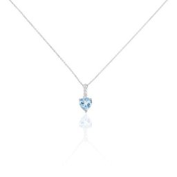 Collier Fany Or Blanc Topaze Et Oxyde De Zirconium