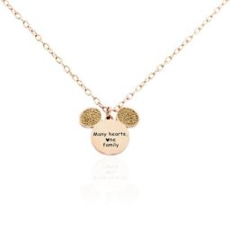 Collier Disney Acier Doré Rose Cristaux