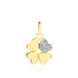 Pendentif Eudocie Coeur Trefle Or Jaune