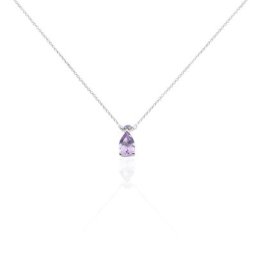 Collier Yrene Or Blanc Amethyste
