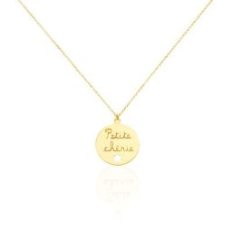 Collier Benedicte Message Or Jaune