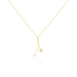 Collier Lucija Or Jaune Perle De Culture Et Oxyde De Zirconium