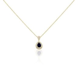 Collier Brigita Plaqué Or Pierre De Synthese Et Oxyde De Zirconium
