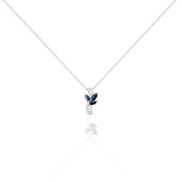 Collier Maura Or Blanc Saphir Diamant
