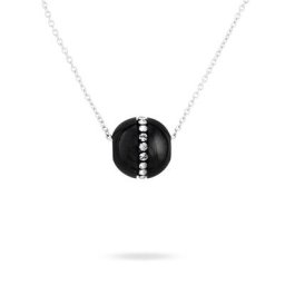Collier Nina Cera Argent Blanc Strass Et Céramique