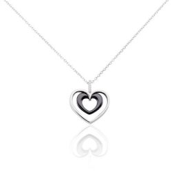 Collier Ceramik Design Argent Blanc Céramique Et Oxyde De Zirconium