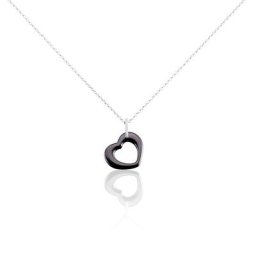 Collier Elodie Argent Blanc Oxyde De Zirconium Et Céramique