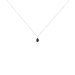 Collier Goutte Or Blanc Saphir