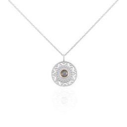Collier Tokyo Argent Blanc Labradorite