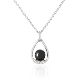Collier Nerea Argent Blanc Céramique Et Oxyde De Zirconium