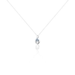 Collier Dalil Or Blanc Topaze Oxyde
