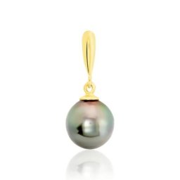 Pendentif Semi-baroque Or Jaune Perle De Culture De Tahiti