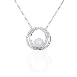 Collier Laury Argent Blanc Perle De Culture Et Oxyde De Zirconium
