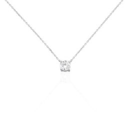 Collier Solitaire Victoria Platine Blanc Diamant