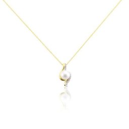 Collier Grazilla Or Bicolore Perle De Culture Et Diamant