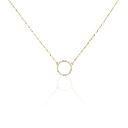 Collier Stip Or Jaune Oxyde De Zirconium