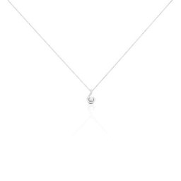 Collier Vrille Accompagnee Or Blanc Diamant