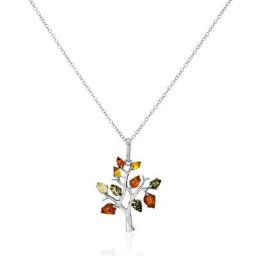 Collier Chahida Argent Blanc Ambre