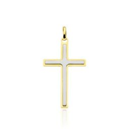 Pendentif Casey Croix Or Bicolore