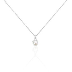 Collier Albine Argent Blanc Perle De Culture Et Oxyde De Zirconium