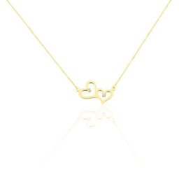 Collier Double Or Jaune Oxyde De Zirconium