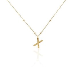 Collier Plaqué Or Jaune Lettra