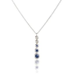 Collier Josephine Or Blanc Saphir Et Diamant
