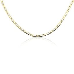 Collier Danae Maille Plaquette Alternee 1/1 Or Bicolore