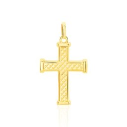 Pendentif Benny Croix Ciselee Or Jaune