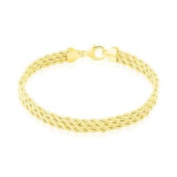 Bracelet Jerry Maille Corde 3 Rangs Or Jaune