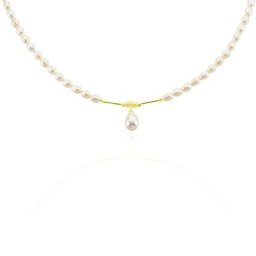 Collier Stella-rose Or Jaune Perle De Culture