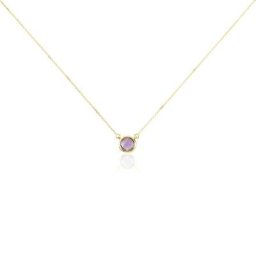 Collier Arenale Or Jaune Amethyste