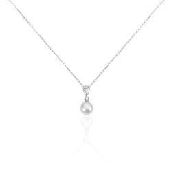 Collier Noame Argent Blanc Perle De Culture Et Oxyde De Zirconium
