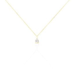Collier Goutte Or Jaune Oxyde De Zirconium
