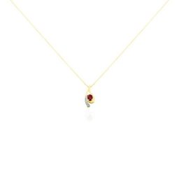 Collier Sagesse Or Jaune Rubis Et Diamant