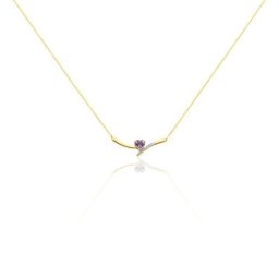 Collier Eva Or Jaune Amethyste Et Oxyde De Zirconium