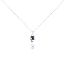 Collier Sagesse Or Blanc Saphir Et Diamant