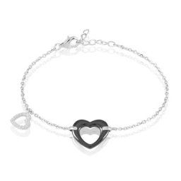 Bracelet Anissa Argent Blanc Céramique Et Oxyde De Zirconium