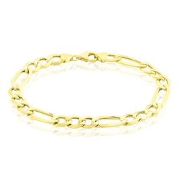 Bracelet Cameo Maille Alternee 1/3 Or Jaune