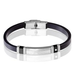 Bracelet Eric Acier Blanc Pierre De Synthese