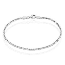 Bracelet Sherihane Maille Palmier Argent Blanc