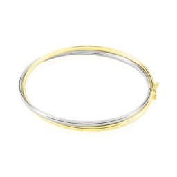 Bracelet Jonc Catalin 2 Fils Flexibles Or Bicolore