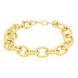 Bracelet Aelia Maille Alternee Acier Jaune