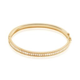Bracelet Jonc Marie-baptistine Plaqué Or Jaune Oxyde De Zirconium