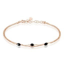 Bracelet Diamantine Argent Rose Pierre De Synthese