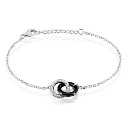 Bracelet Dina Argent Blanc Céramique Et Oxyde De Zirconium