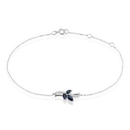 Bracelet Angie Or Blanc Saphir Diamant