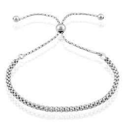 Bracelet Nahila Maille Popcorn Argent Blanc