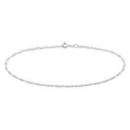 Chaîne De Cheville Cleona Maille Alternee 1/3 Argent Blanc