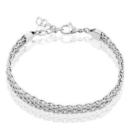 Bracelet Metropolitan Maille Fantaisie Acier Blanc